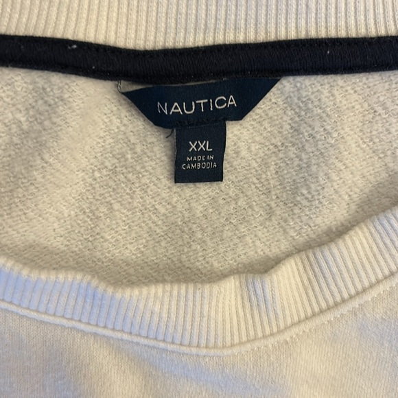 White Nautical Sweatshirt with Dark Blue Accent - Picture 2 of 5